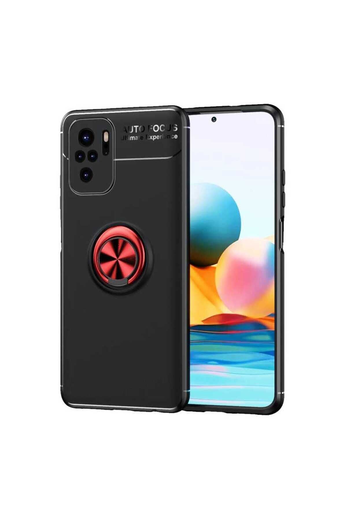 Poco M5S Kılıf BSAY Ravel Silikon Kapak - Siyah-Kırmızı Siyah-Kırmızı