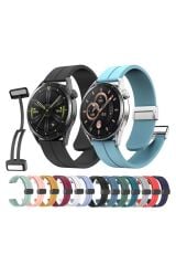 Gear S3 KRD-84 22mm Uyumlu BSAY Kordon-Pembe Siyah