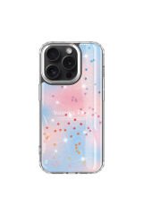 iPhone 15 Pro Uyumlu Simli Desenli Parlak BSAY Task Kılıf-Mavi Mavi