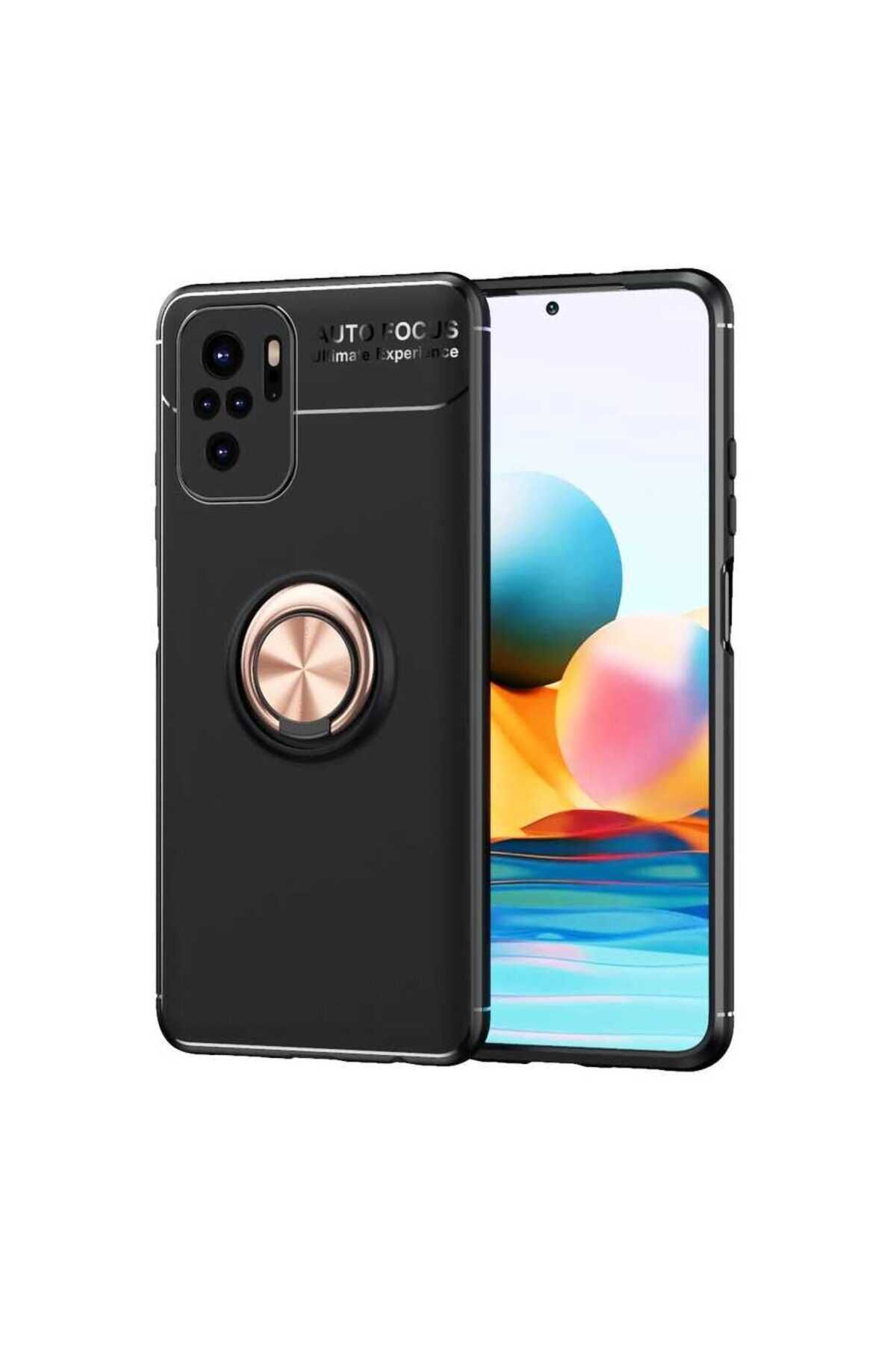 Poco M5S Kılıf BSAY Ravel Silikon Kapak - Siyah-Kırmızı Siyah-Rose Gold