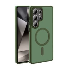 Galaxy S25 Ultra Kılıf M-safe Şarj Özellikli Mat Arka Yüzey Zore Sio Kılıf Siyah