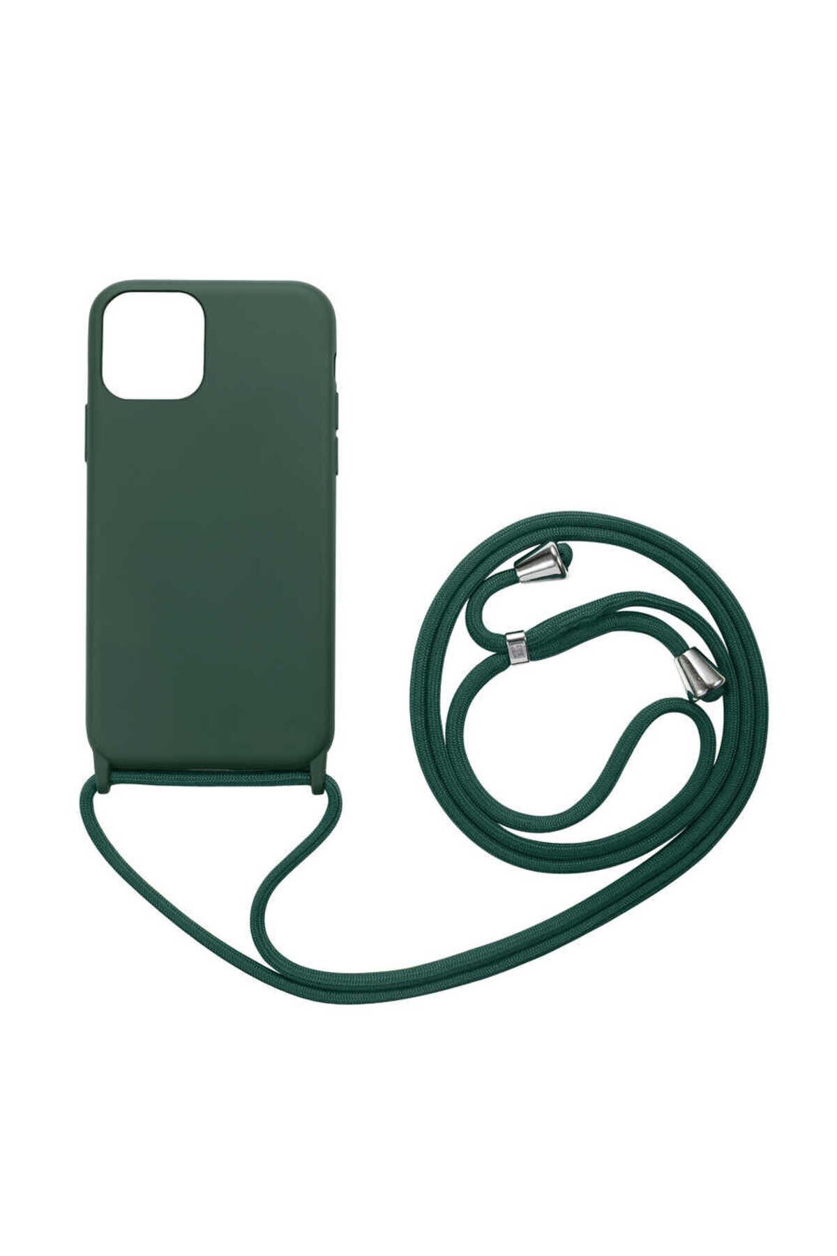 iPhone 12 Pro Uyumlu GZST Ropi Kılıf-Koyu Yeşil Koyu Yeşil