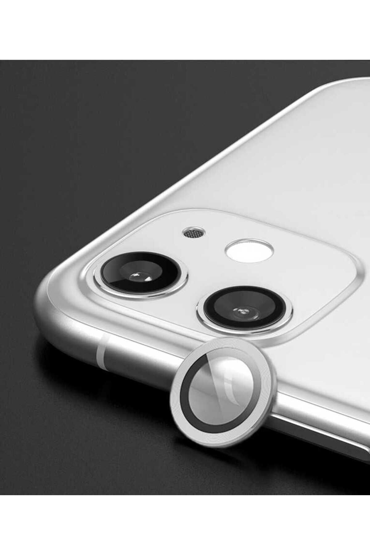 iPhone 12 Mini Uyumlu BSAY CL-02 Kamera Koruyucu-Gümüş