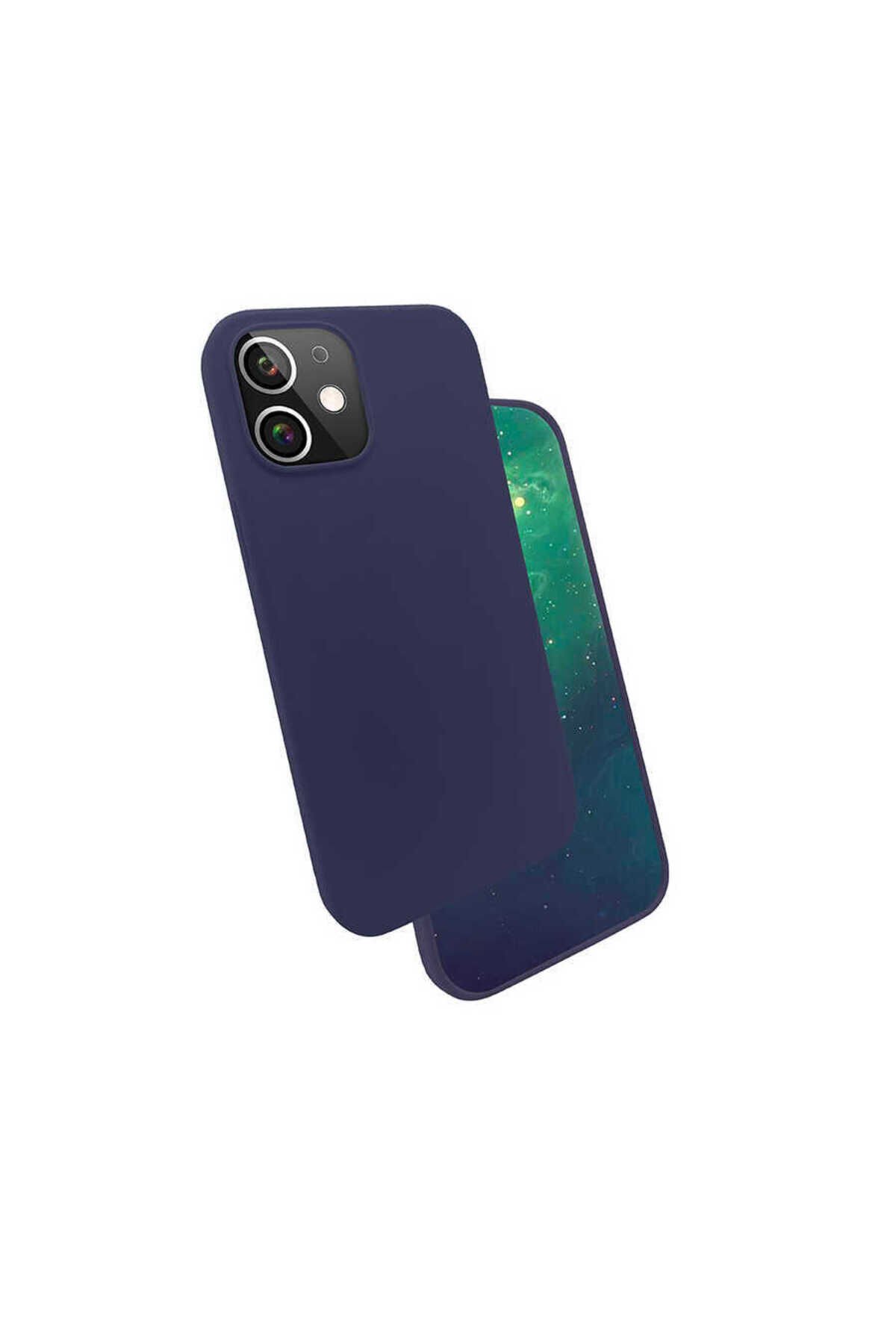 iPhone 12 Uyumlu BSAY Silk Silikon-Siyah Lacivert