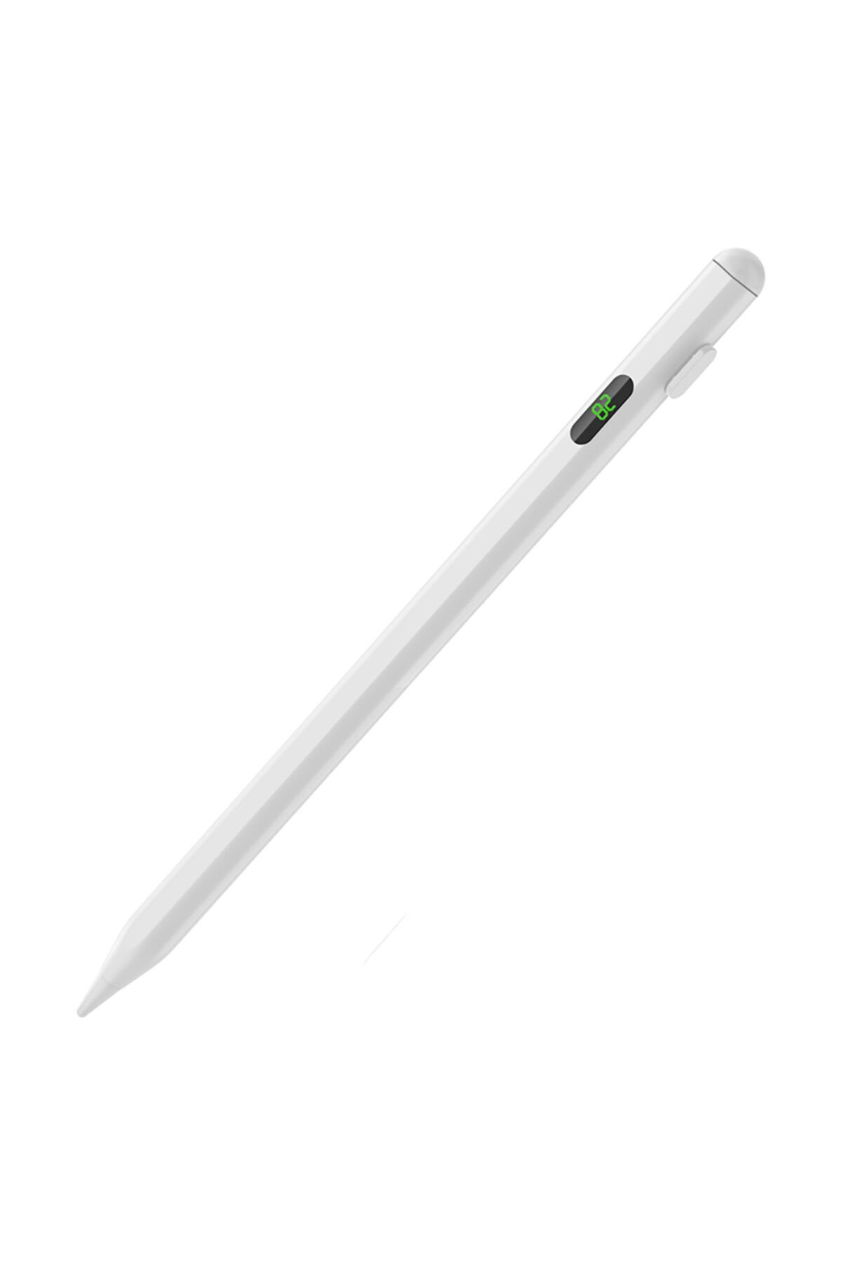 Zore Pencil 18 Stylus Universal Dijital Led Göstergeli Dokunmatik Tablet Kalemi - Beyaz Beyaz
