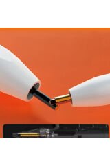 Zore Pencil 18 Stylus Universal Dijital Led Göstergeli Dokunmatik Tablet Kalemi - Beyaz Beyaz
