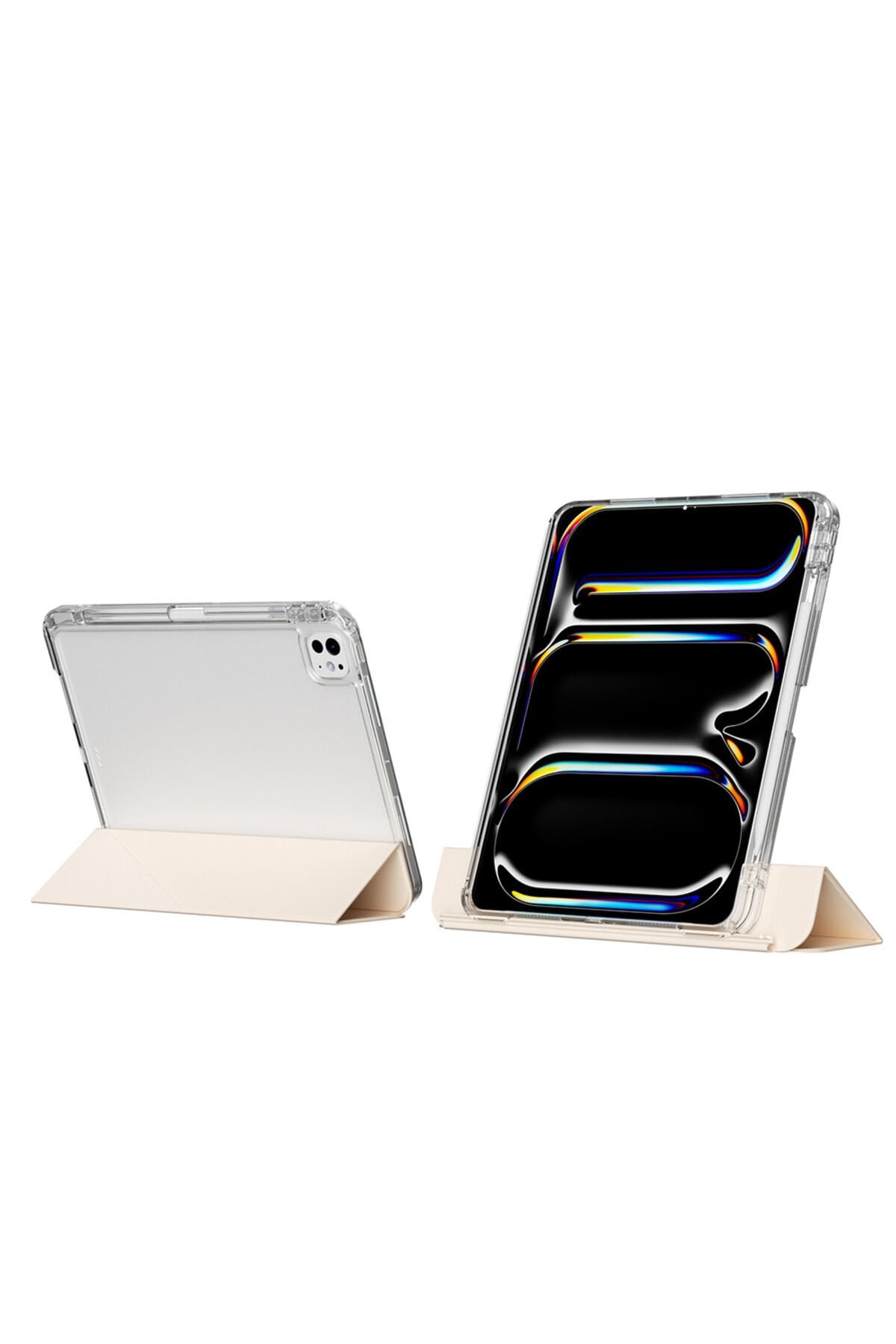 iPad Pro 13 2024 Kılıf Magnetik Ayrılabilen Airbagli BSAY Sliding Tablet Kılıfı - Gold Altın