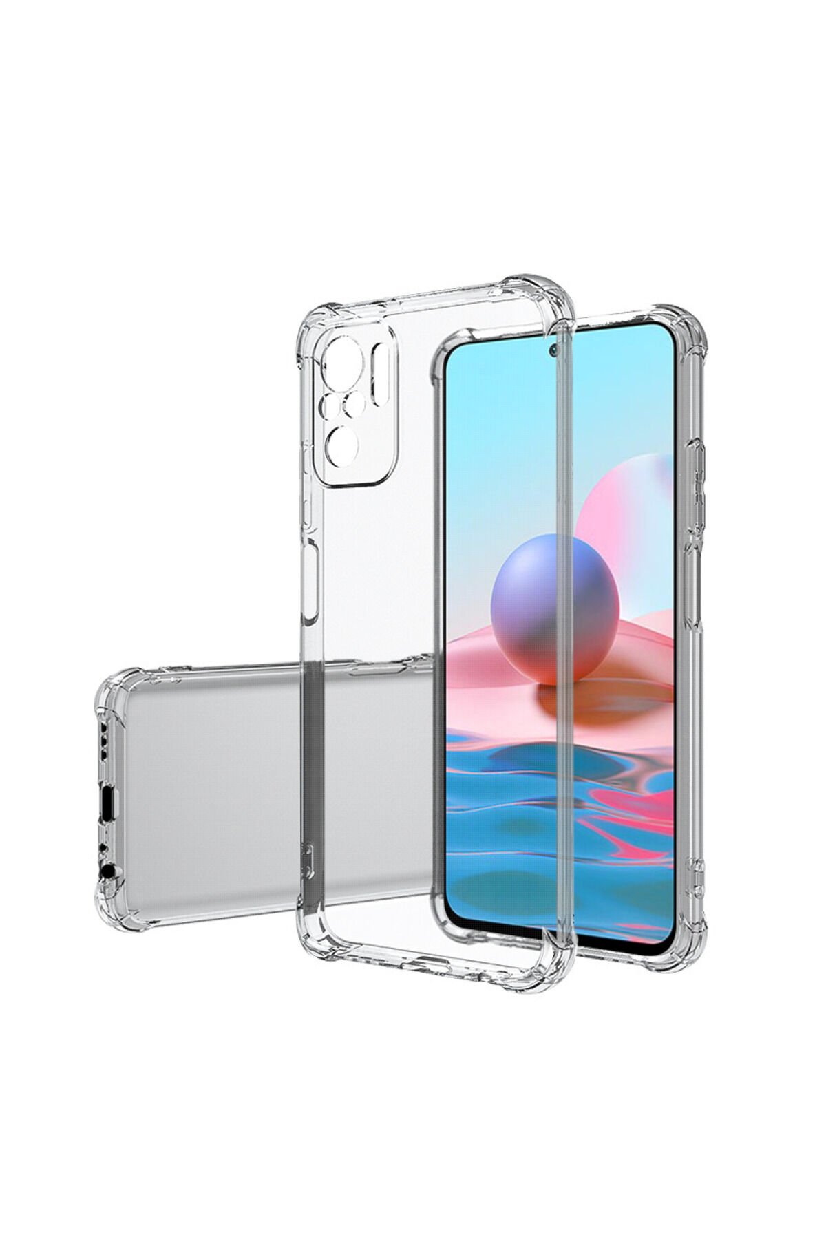 Poco M5S Kılıf BSAY Kamera Korumalı Nitro Anti Shock Silikon - Renksiz Şeffaf