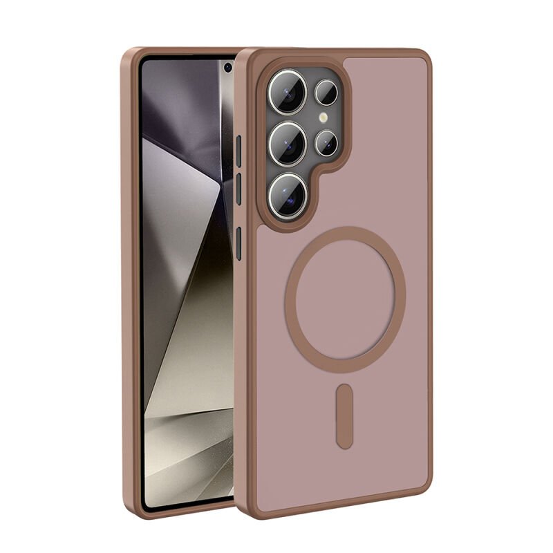 Galaxy S25 Ultra Kılıf M-safe Şarj Özellikli Mat Arka Yüzey Zore Sio Kılıf Bej