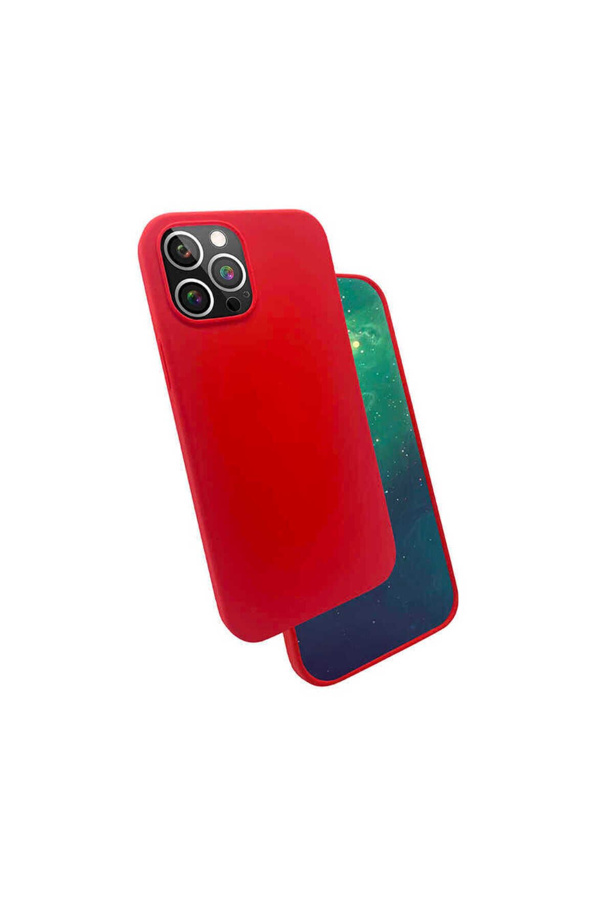 iPhone 12 Pro Max Uyumlu BSAY Silk Silikon-Kırmızı Kırmızı