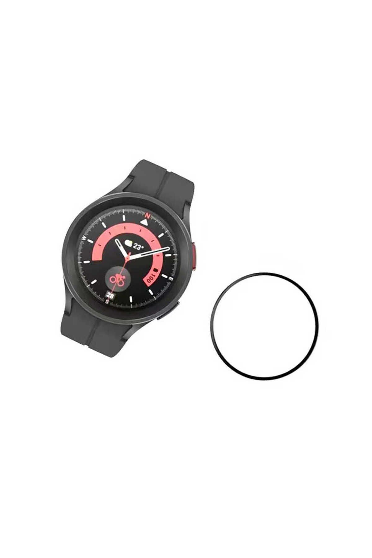 Galaxy Watch 5 Pro 45mm BSAY PMMA Pet Saat Ekran Koruyucu - Siyah Siyah