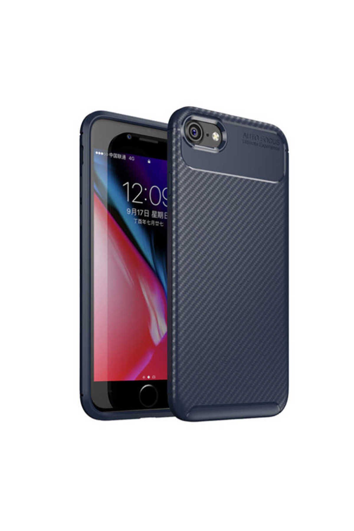 iPhone SE 2022 Uyumlu GZST Negro Silikon Kılıf-Lacivert Lacivert