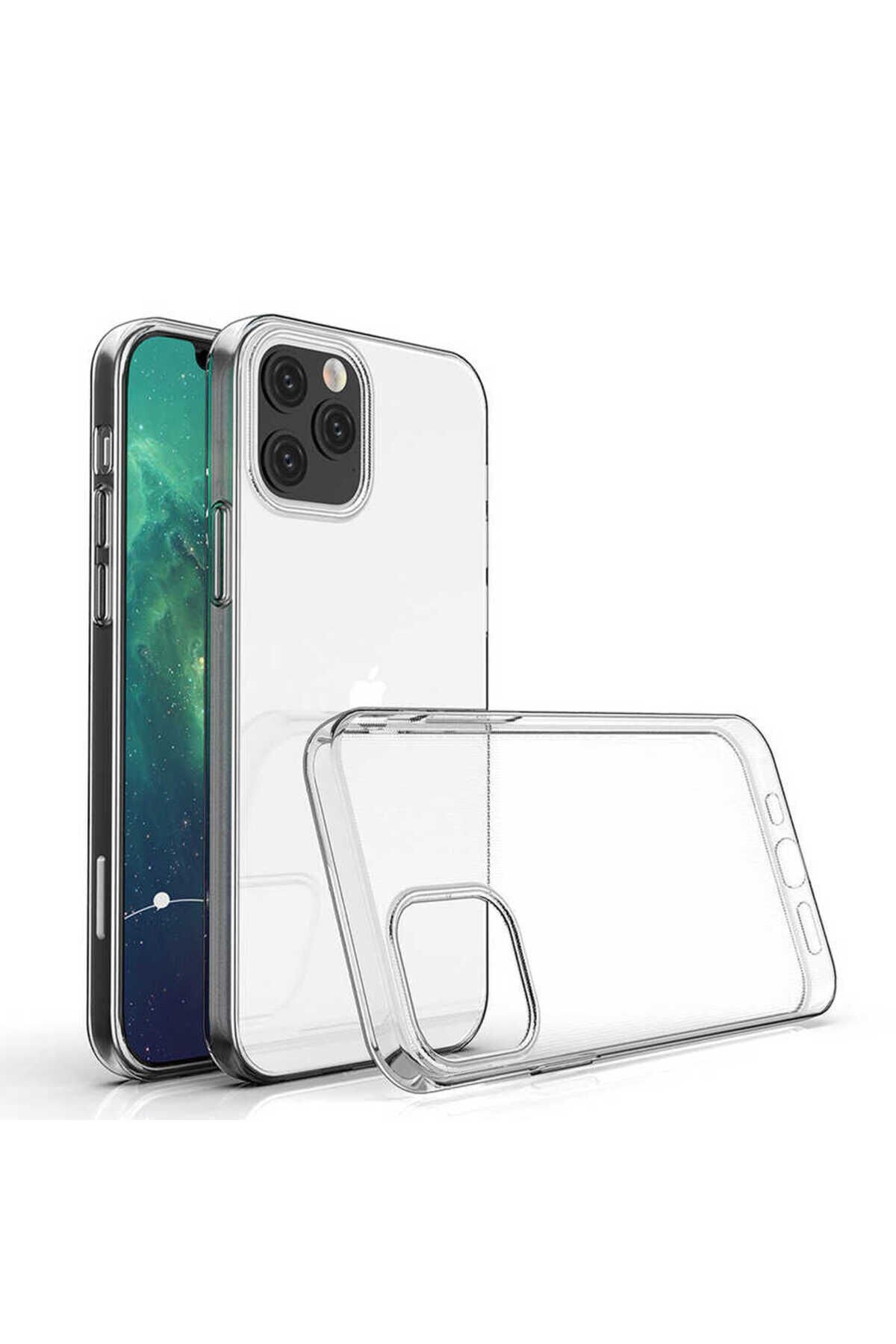 iPhone 12 Pro Uyumlu BSAY Süper Silikon Kılıf-Renksiz