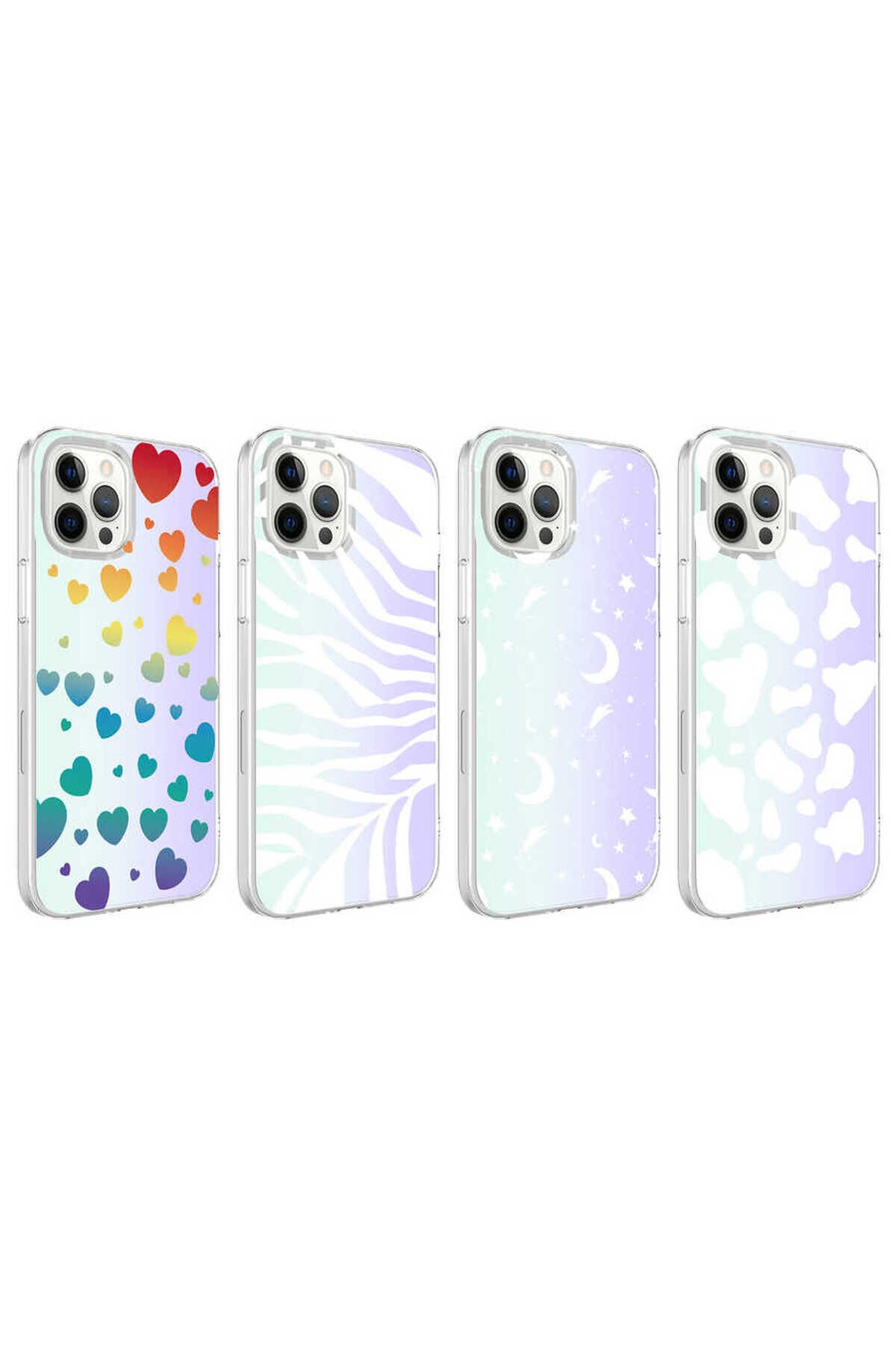 iPhone 12 Pro Uyumlu GZST M-Blue Desenli Kılıf-Cow No2 Cow No2