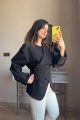 Premium Coton Kumaş Anvelop Gömlek Siyah - M