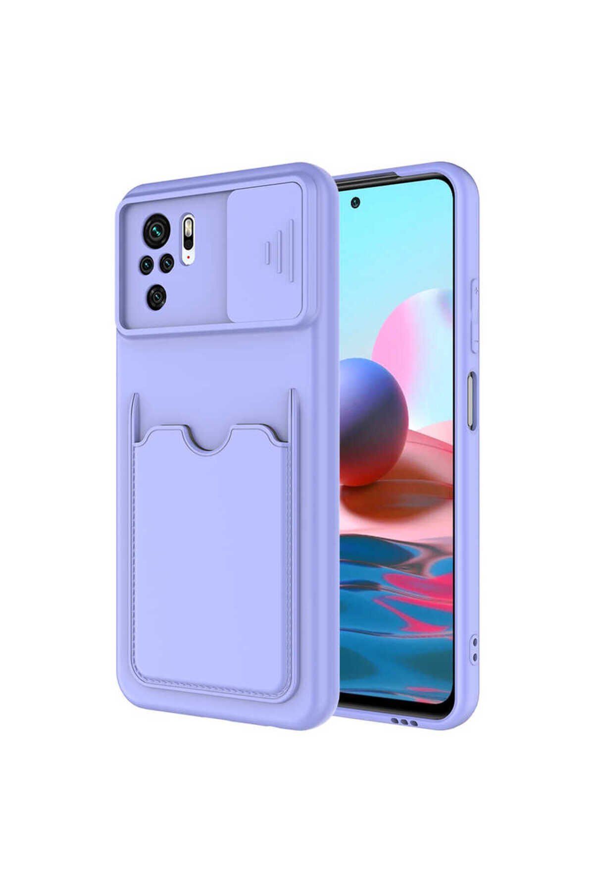 Poco M5S Kılıf BSAY Kartix Kapak - Koyu Mor Kırmızı