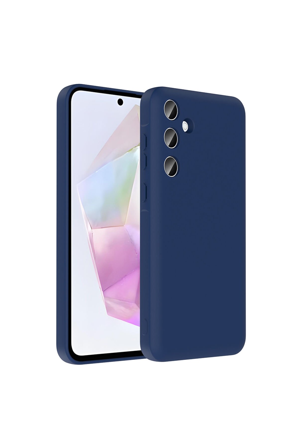 Galaxy A56 Kılıf Kamera Korumalı Kartlık Hazneli SBT Vitra Kapak - Lacivert Lacivert