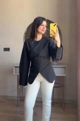 Premium Coton Kumaş Anvelop Gömlek Siyah - M