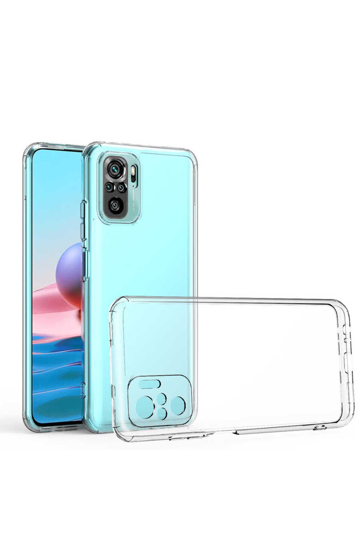 Poco M5S Kılıf BSAY Kamera Korumalı Süper Silikon Kapak - Renksiz Şeffaf