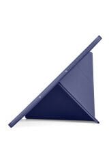 Galaxy Tab S11 Kılıf BSAY Tri Folding Kalem Bölmeli Standlı Kılıf - Gri Lacivert