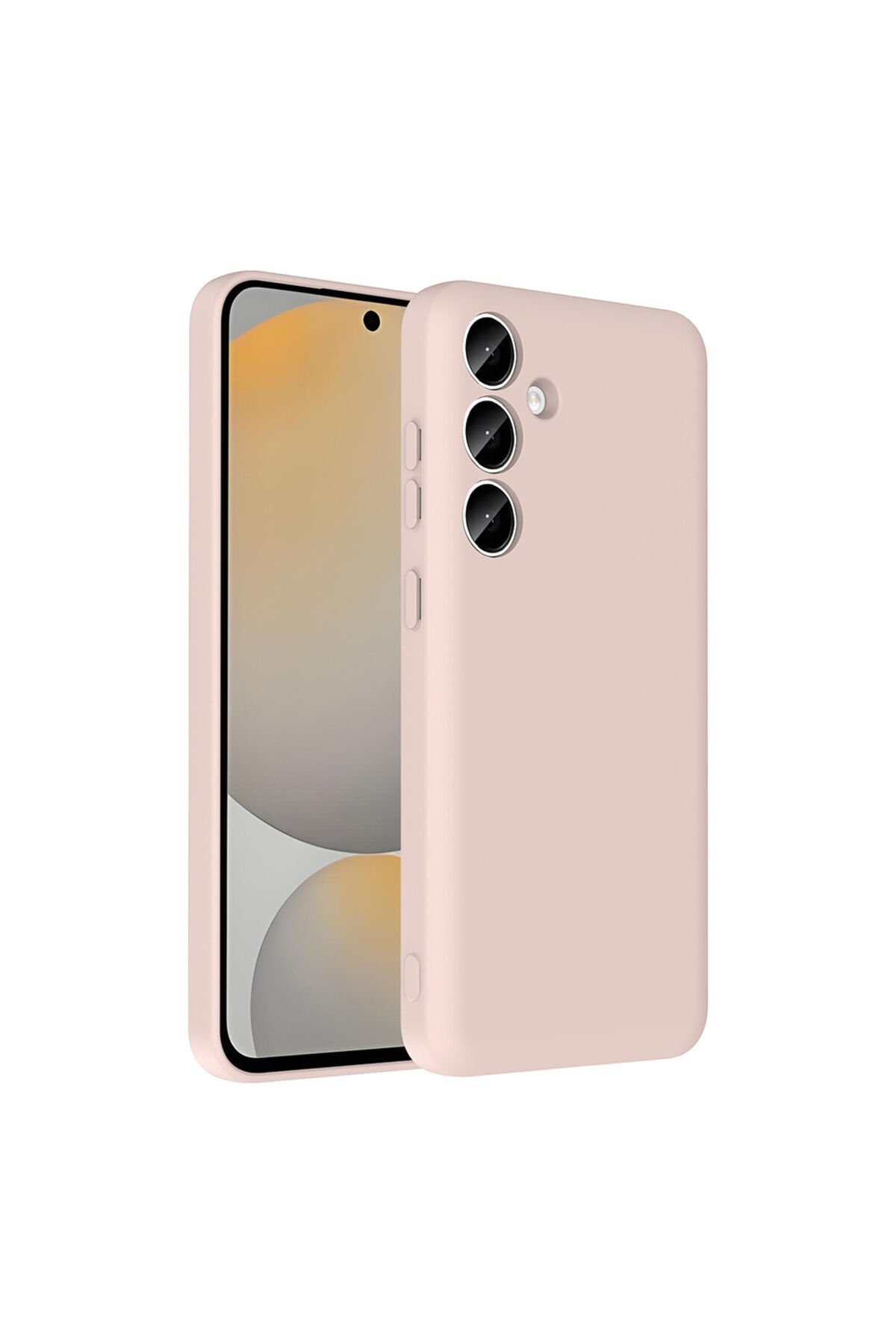 Galaxy A55 Kılıf Kamera Korumalı Kartlık Hazneli BSAY Vitra Kapak - Gri Pembe
