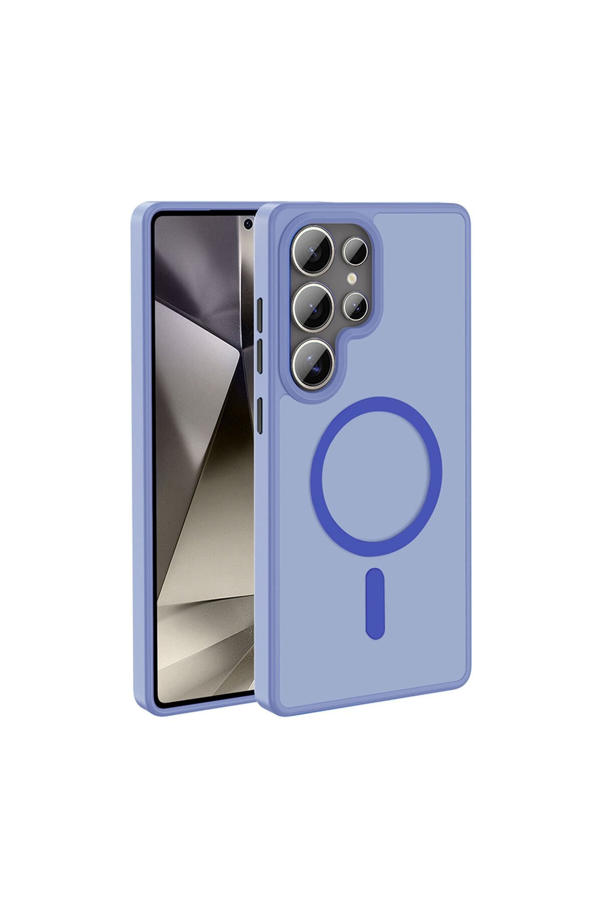 Galaxy S25 Ultra Kılıf M-safe Şarj Özellikli Mat Arka Yüzey JoieCreatif Sio Kapak - Lila Lila