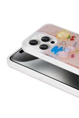 iPhone 15 Pro Uyumlu Kabartma Figürlü Parlak BSAY Minimini Silikon Kılıf-Kırmızı Kırmızı