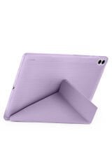 Galaxy Tab S11 Ultra Kılıf BSAY Tri Folding Kalem Bölmeli Standlı Kılıf - Rose Gold Altın