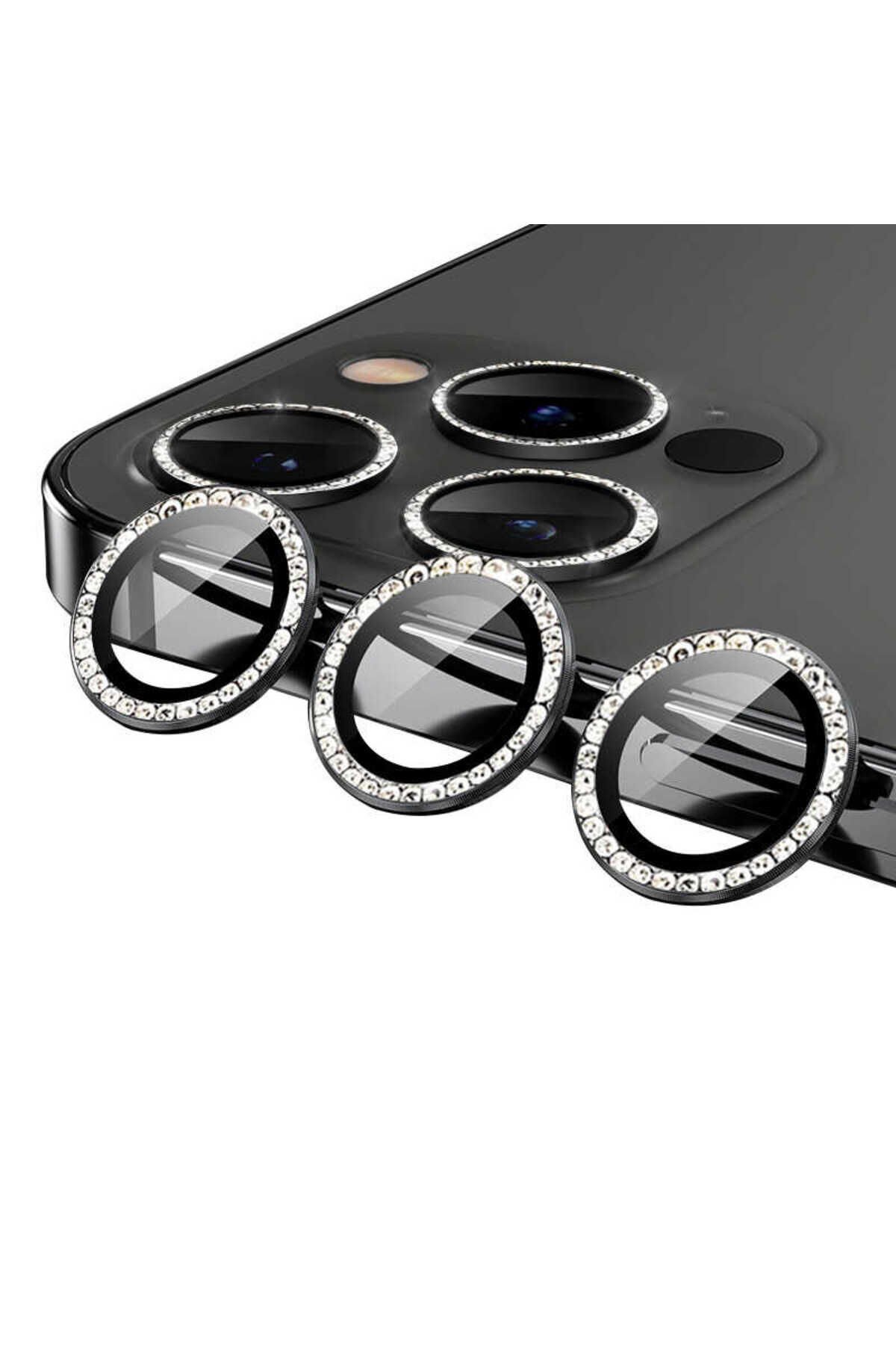 iPhone 13 Pro Uyumlu BSAY CL-06 Kamera Koruyucu-Siyah