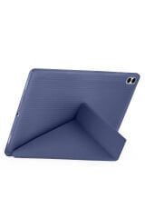 Galaxy Tab S11 Ultra Kılıf BSAY Tri Folding Kalem Bölmeli Standlı Kılıf - Rose Gold Siyah