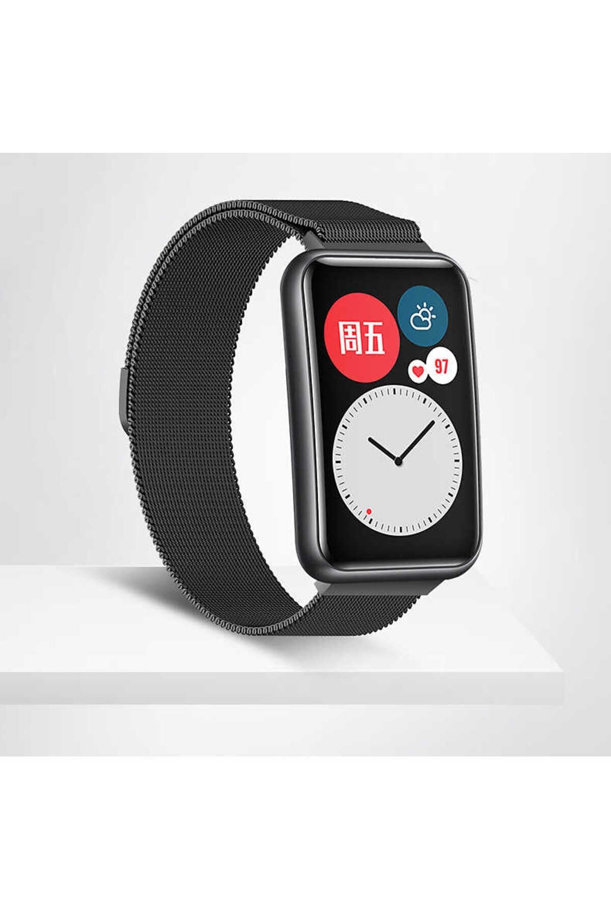 Huawei Watch Fit Metal Kordon Dönüştürücü BSAY- Siyah Siyah