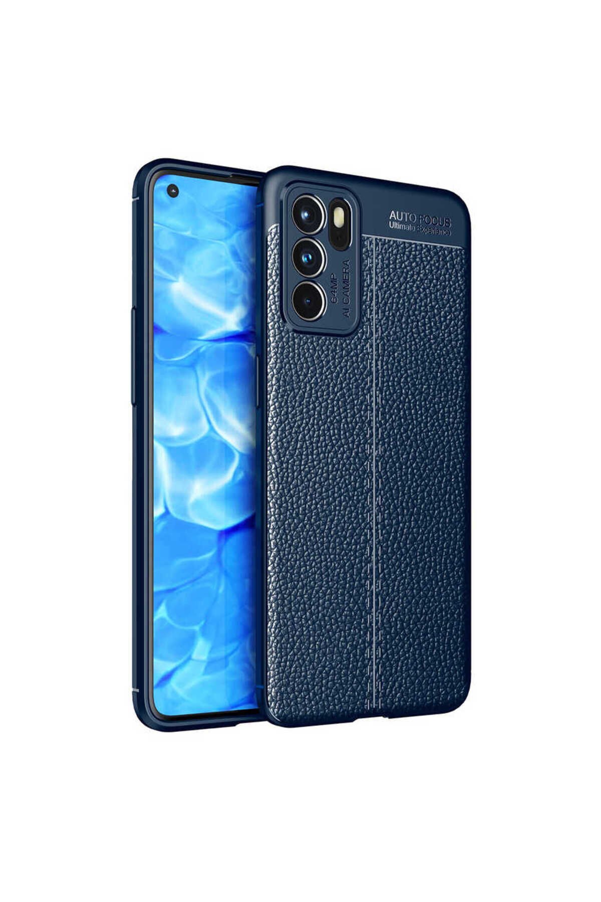 Reno 6 4G Kılıf BSAY Niss Silikon Kapak - Lacivert Lacivert