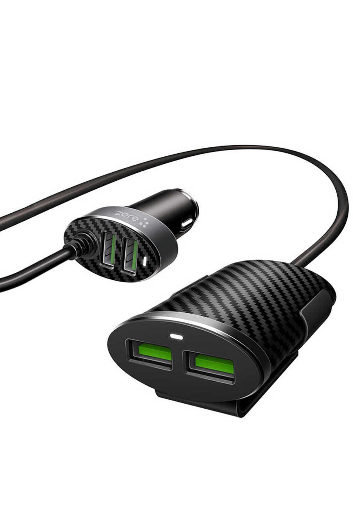 BSAY ZR-C502 2+2 Araç Şarj Seti - Siyah Siyah