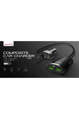 BSAY ZR-C502 2+2 Araç Şarj Seti - Siyah Siyah