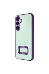 Galaxy S23 FE Uyumlu Kamera Korumalı Logo Gösteren BSAY Omega Kılıf-Lila Lila