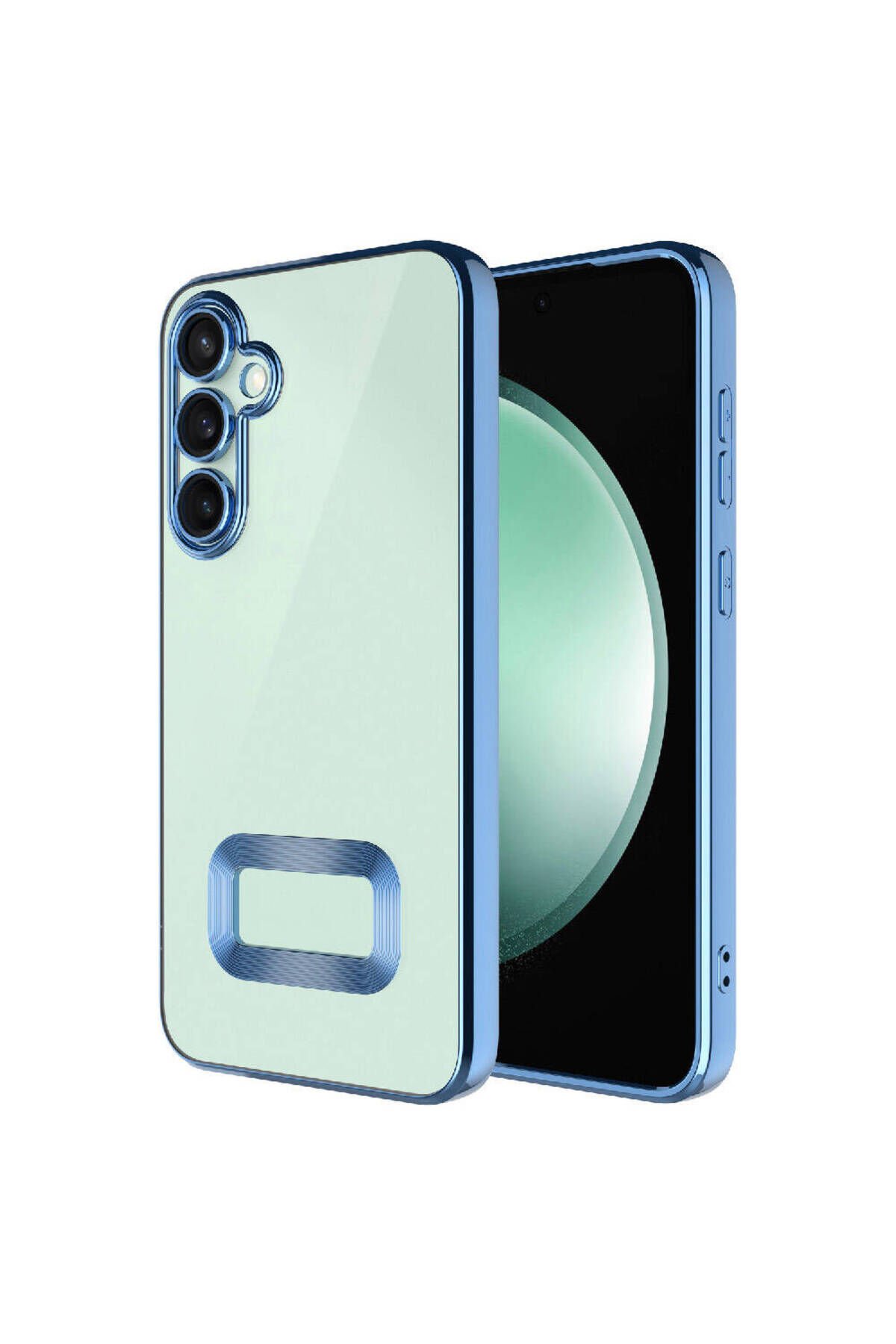 Galaxy S23 FE Uyumlu Kamera Korumalı Logo Gösteren BSAY Omega Kılıf-Lila Sierra Mavi