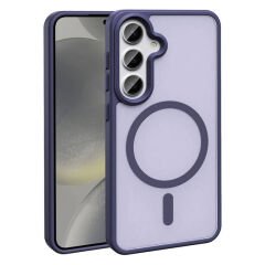 Galaxy S24 Kılıf M-safe Şarj Özellikli Mat Arka Yüzey Zore Sio Kılıf Gri