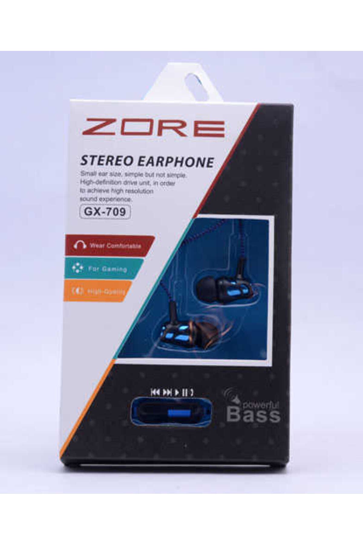 Zore GX-709 Mp3 Stereo Kulaklık - Mavi Mavi