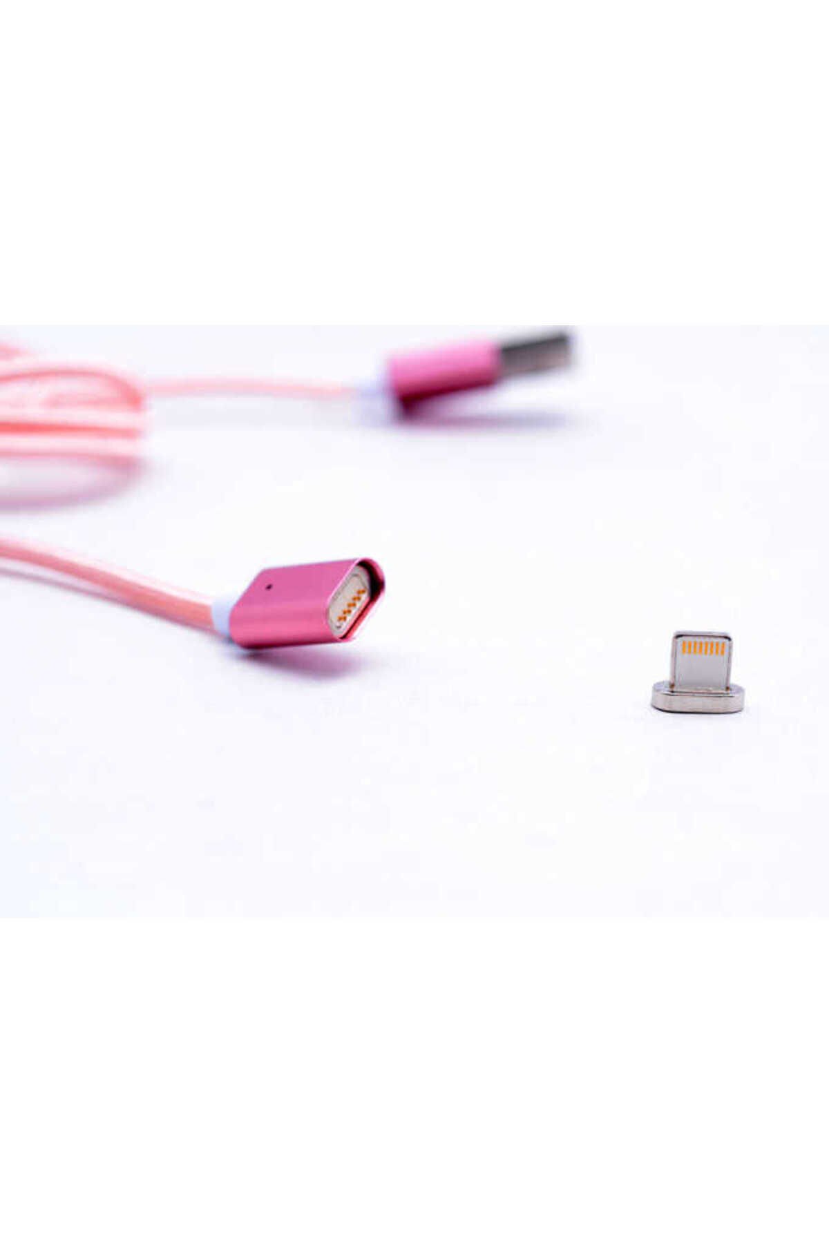 Gri Metal Manyetic Uçlu Lightning Usb Kablo-BSAY Gri