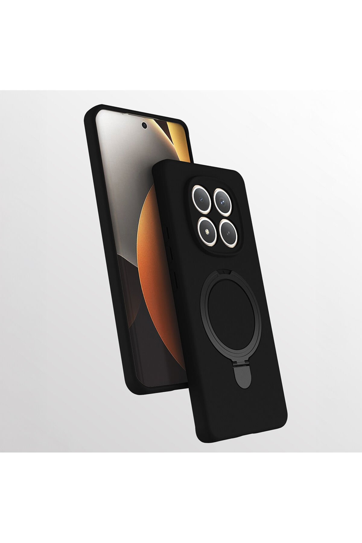 Redmi Note 15 Pro Kılıf M-safe Şarj Özellikli Standlı BSAY Samara Kapak - Siyah