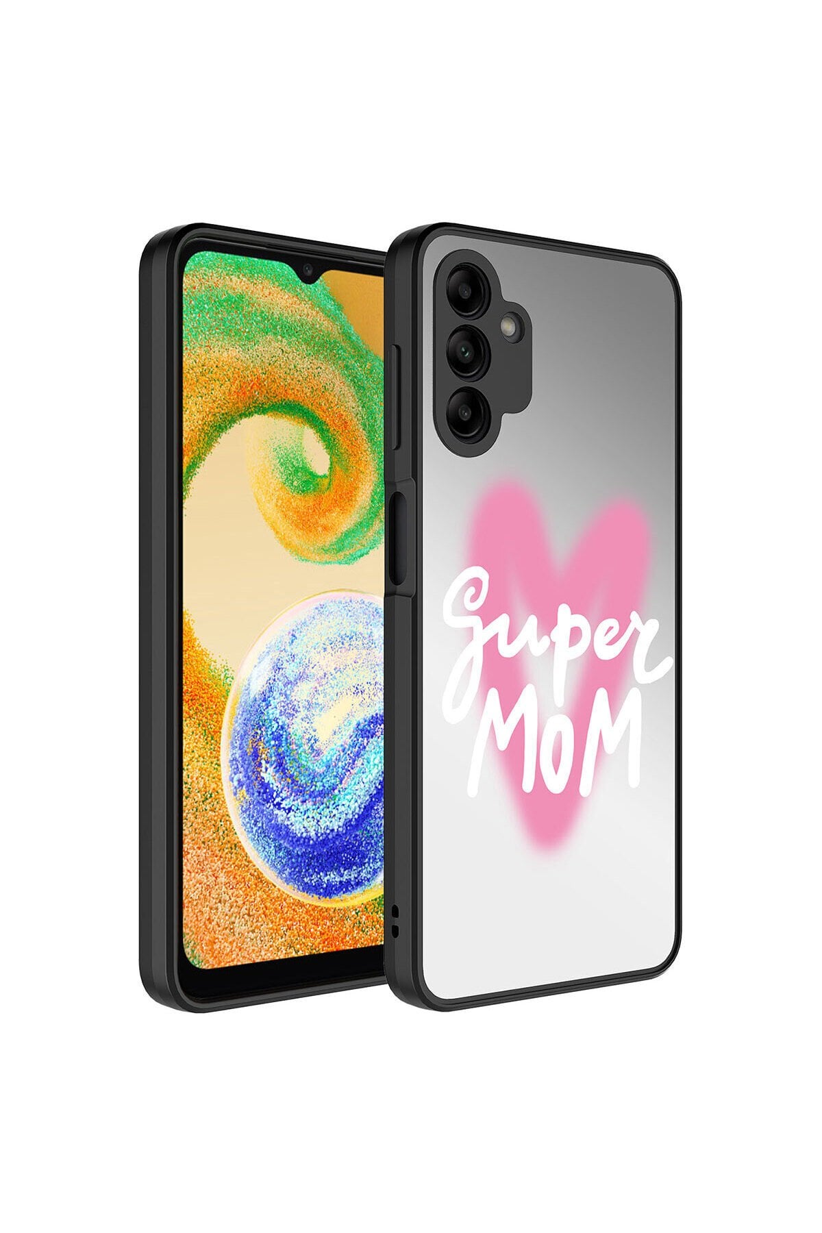 Galaxy A04S Kılıf Aynalı Desenli Kamera Korumalı Parlak BSAY Mirror Kapak - Süper Anne Süper Anne