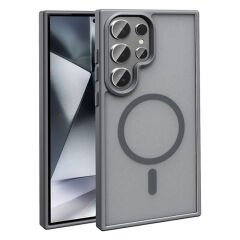 Galaxy S23 Ultra Kılıf M-safe Şarj Özellikli Mat Arka Yüzey Zore Sio Kılıf Mor