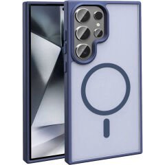 Galaxy S23 Ultra Kılıf M-safe Şarj Özellikli Mat Arka Yüzey Zore Sio Kılıf Mor