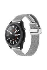 Galaxy Watch 46mm Uyumlu KRD-85 22mm Metal BSAY Kordon-Gümüş Siyah