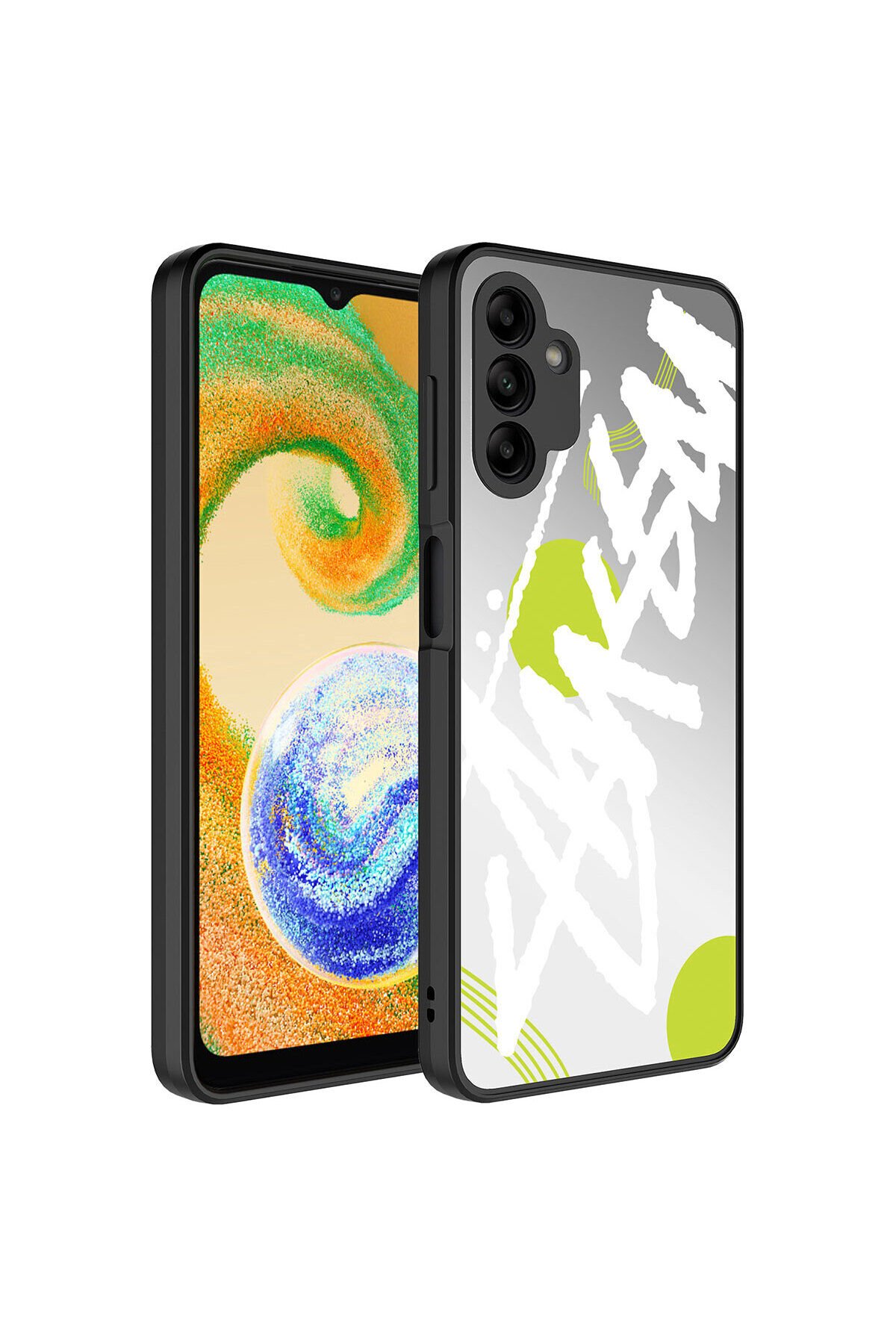 Galaxy A04S Kılıf Aynalı Desenli Kamera Korumalı Parlak BSAY Mirror Kapak - Süper Anne Yazı