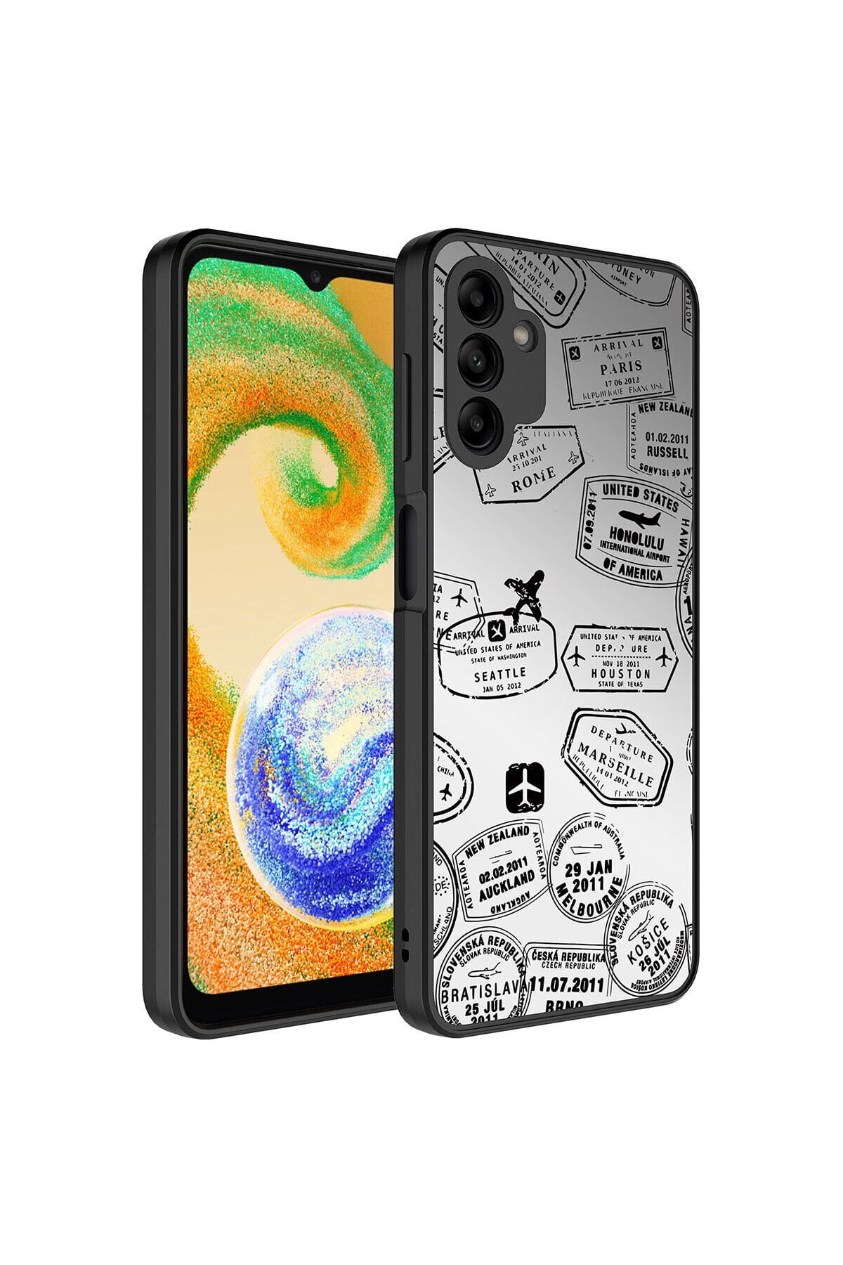Galaxy A04S Kılıf Aynalı Desenli Kamera Korumalı Parlak BSAY Mirror Kapak - Süper Anne Seyahat