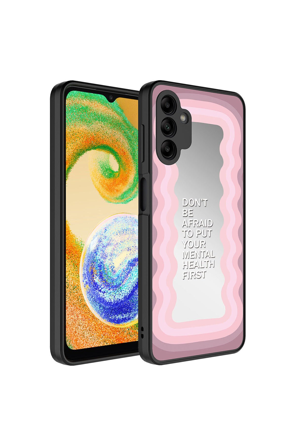 Galaxy A04S Kılıf Aynalı Desenli Kamera Korumalı Parlak BSAY Mirror Kapak - Süper Anne Ayna