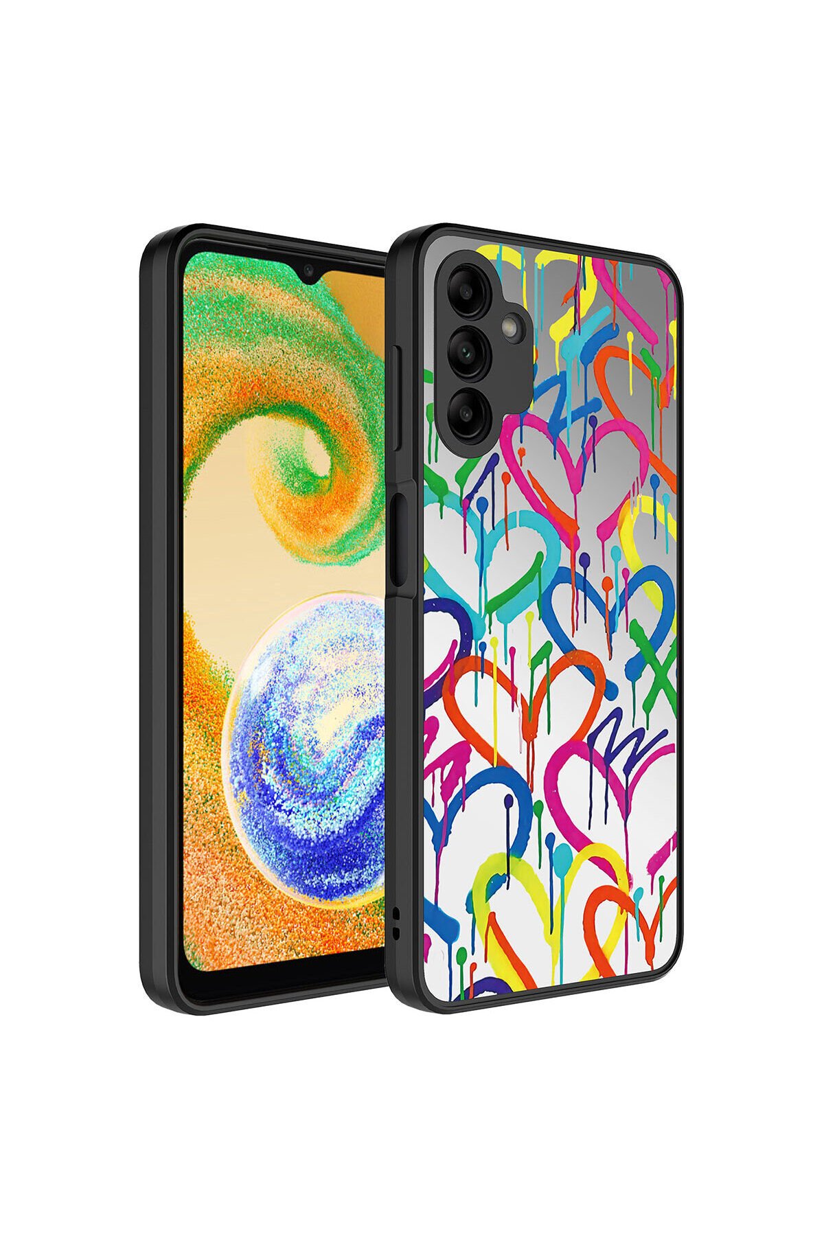 Galaxy A04S Kılıf Aynalı Desenli Kamera Korumalı Parlak BSAY Mirror Kapak - Süper Anne Kalp