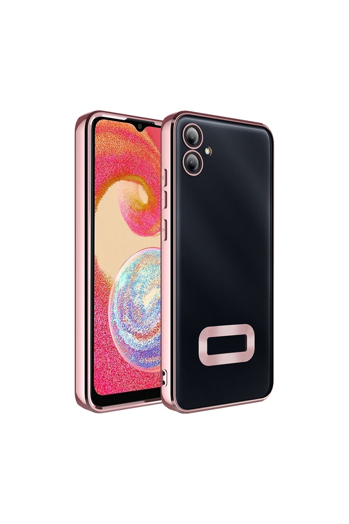 Galaxy A06 Uyumlu Kılıf Kamera Korumalı Logo Gösteren GZST Omega Kapak-Rose Gold Rose Gold