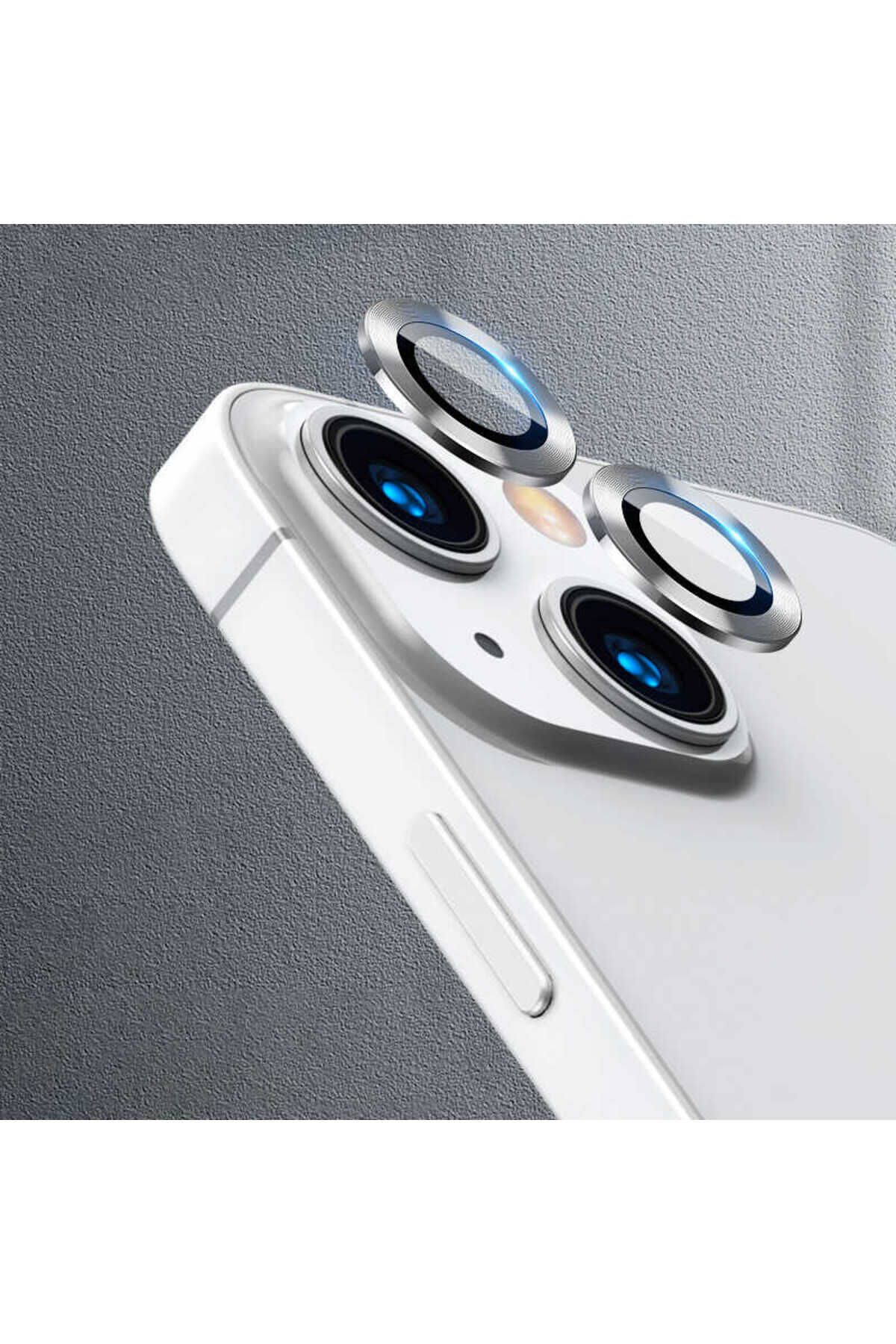 iPhone 13 Uyumlu BSAY CL-07 Kamera Koruyucu-Gümüş